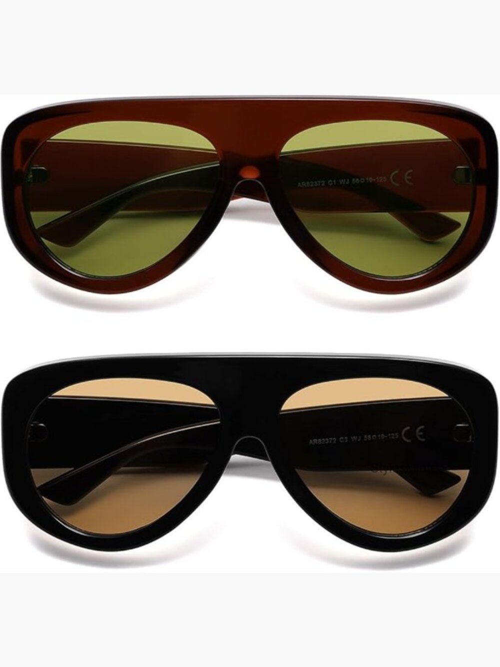 Vintage 90s Retro Rectangle Wrap Sunglasses Oversized UV Protection